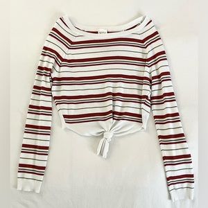 Women’s striped off the shoulder top, Size small, Freshman 1996